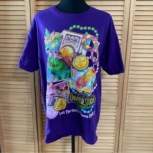 Unisex Adult Universal Mardi Gras Purple Graphic T-Shirt